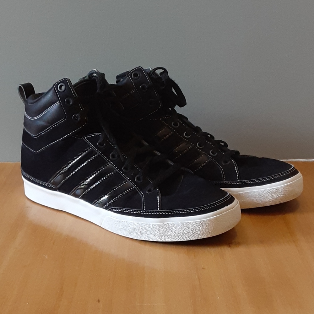 Adidas high top black sneakers size 9